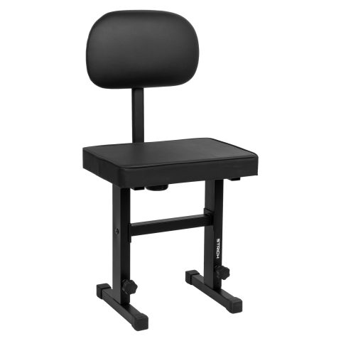 STRICH Piano Bench Adjustable Stool, Music Keyboard Bench Seat with Backrest, Piano Chair with Padded Cushion for Musicians, Black, SPB-M50S