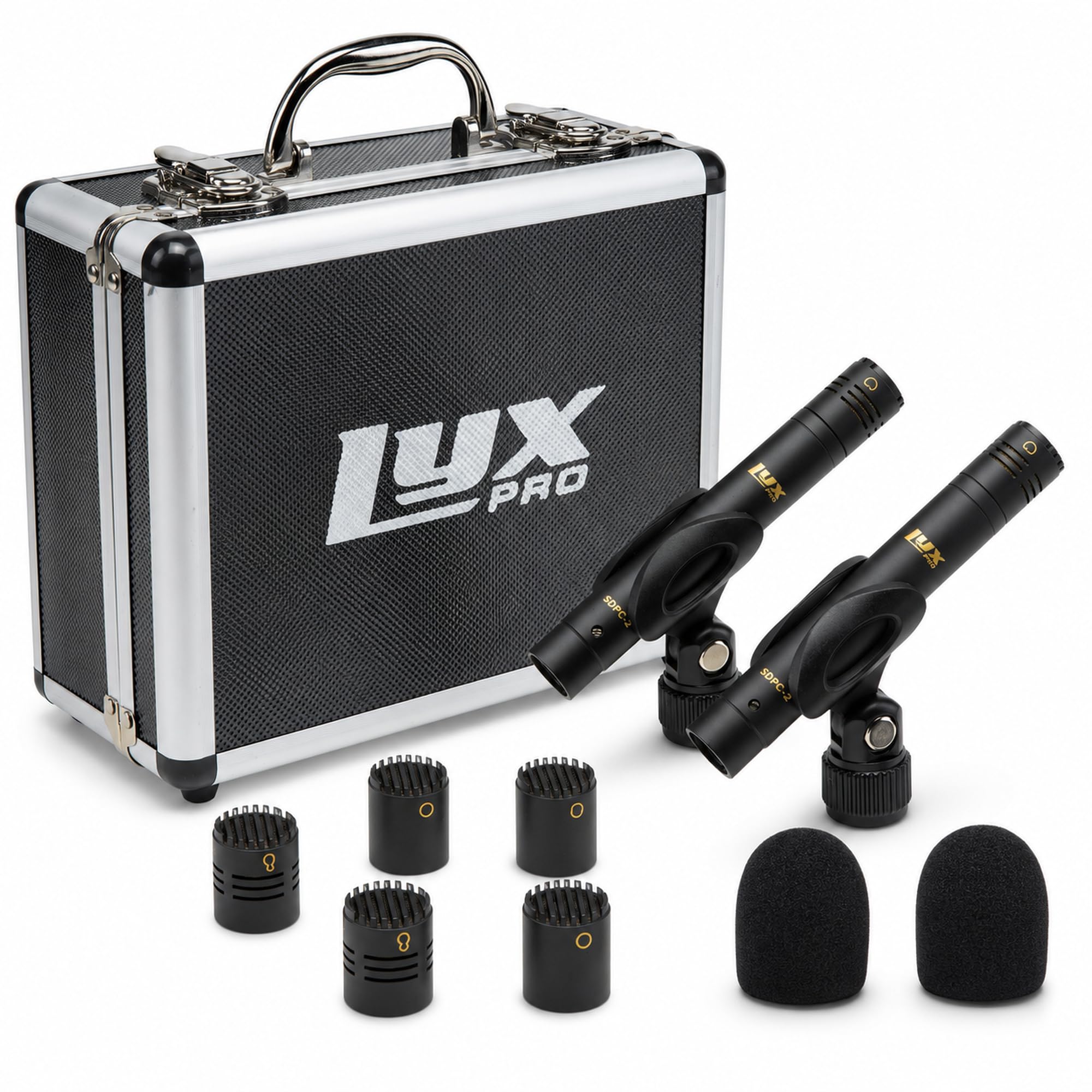 LyxPro SDPC-2 Stereo Pair XLR Pencil Condenser Microphones, 3 Capsules