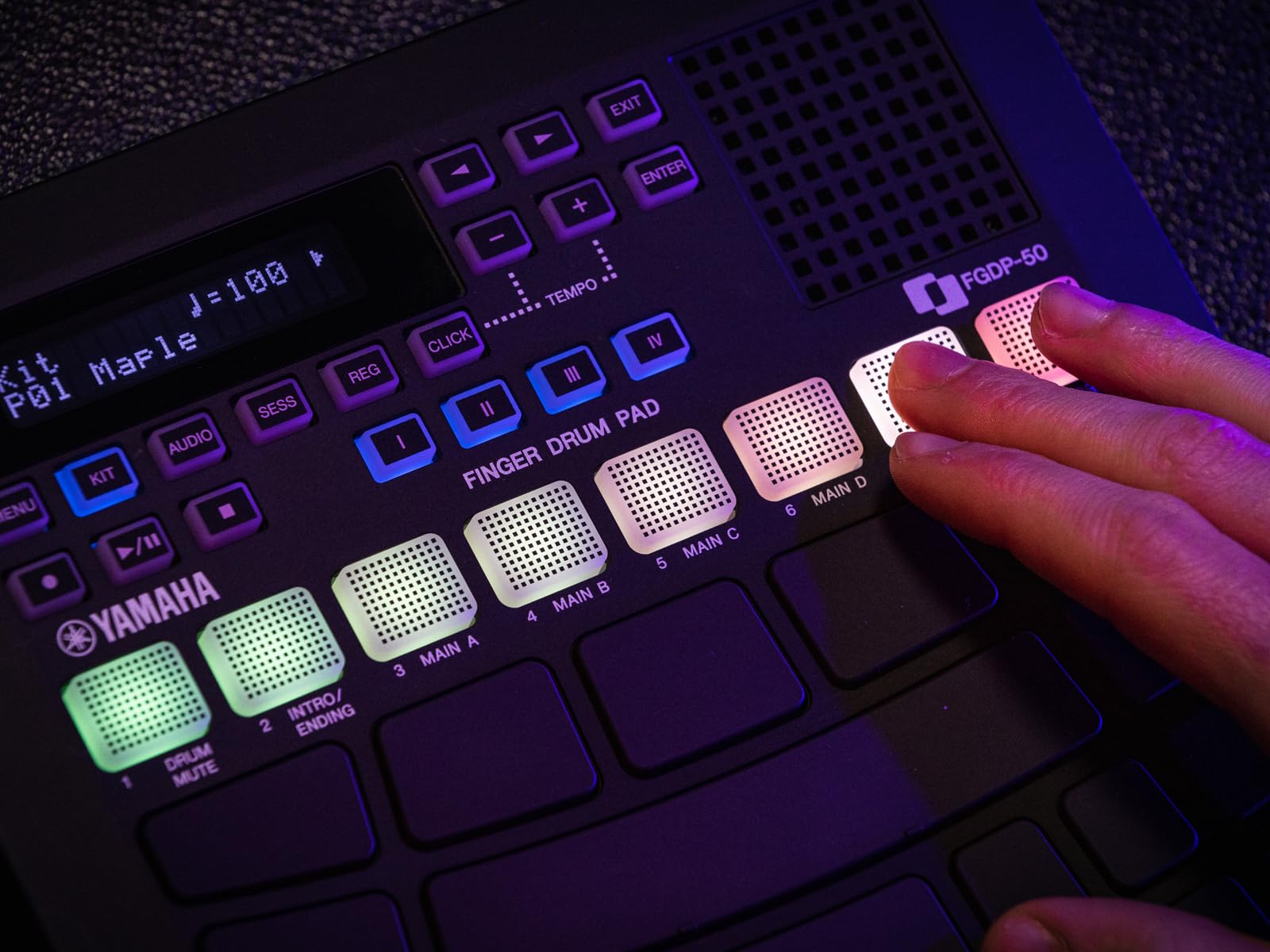 Yamaha FGDP-50 Finger Drum Pad ? Portable Electronic Drum Pad with Built-In Sounds, Speaker, USB MIDI, and Battery Power for On-the-Go Music Making