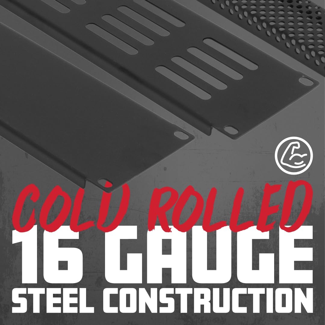 Gator GRW-PNLSTFG2 Rackworks Universal Rack Mounted Steel Flanged Panel Accessory, 2U Size ()