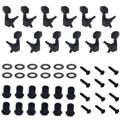 Cheerock Guitar Tuning Pegs 6L 6R Silver for Electric and Acoustic Guitars