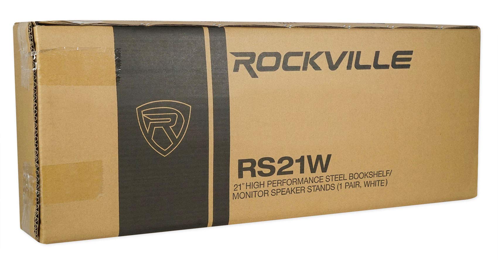 Rockville RS21W V2 Pair 21″ Steel Bookshelf Speaker/Monitor Stands, White