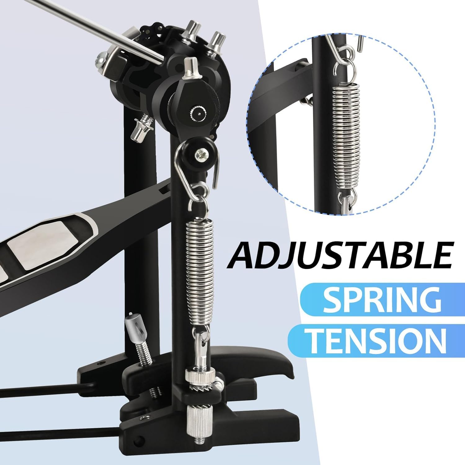 Tipatyard Single Bass Drum Pedal Single Pedal for Drum Set Kit and Electronic Drums | Single Chain