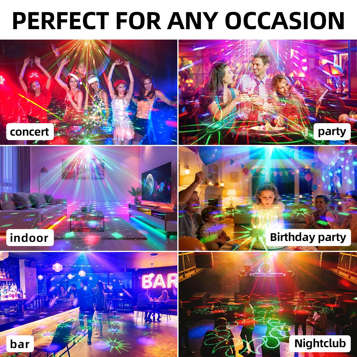 Yiixuyo Disco Ball Multi-Color Laser Pattern Light for Parties