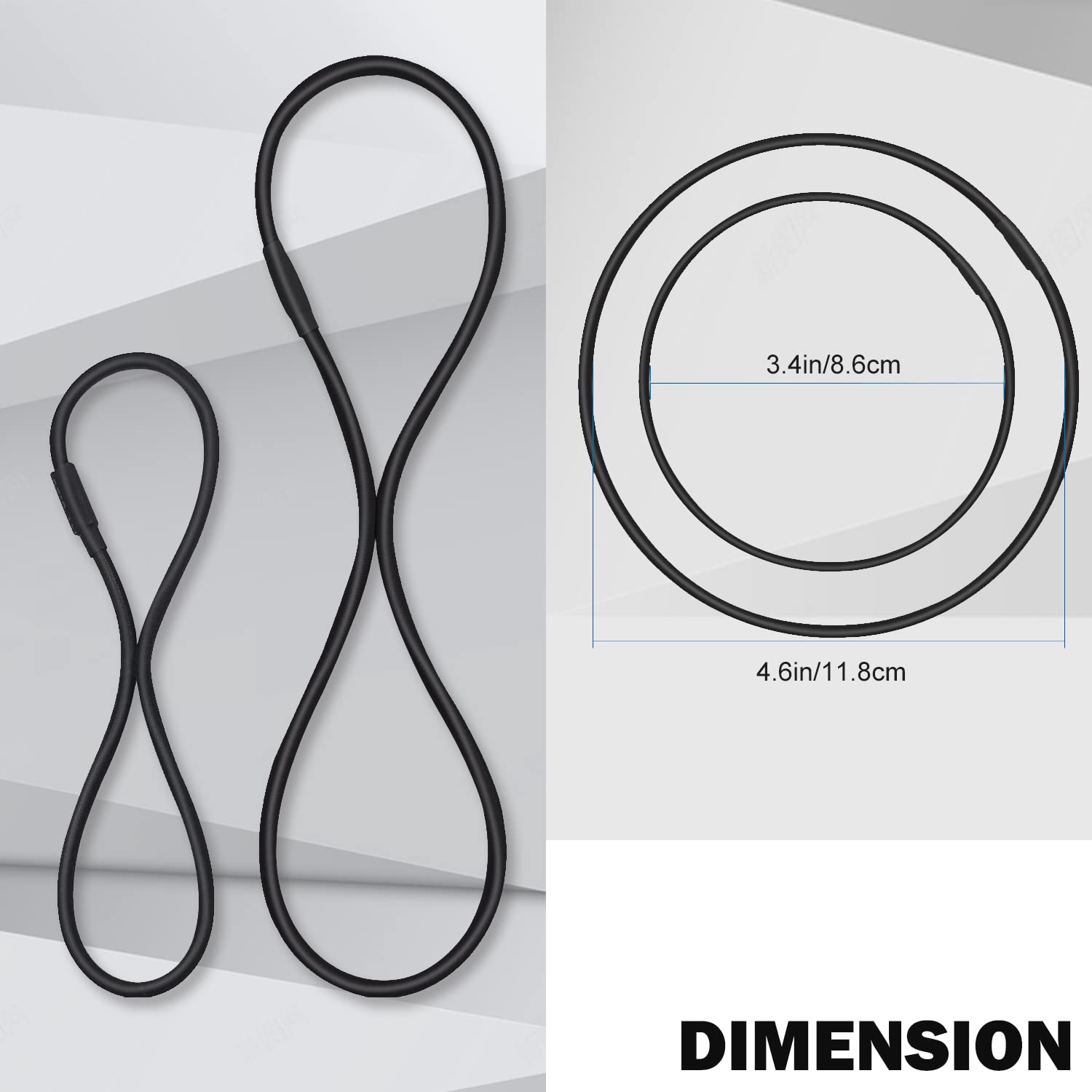 Boseen Universal Elastic Bands Replacement, Anti-aging Rubber Ring for Microphone Shock Mount Holder Clamp Clip, Set of 4 (Black)