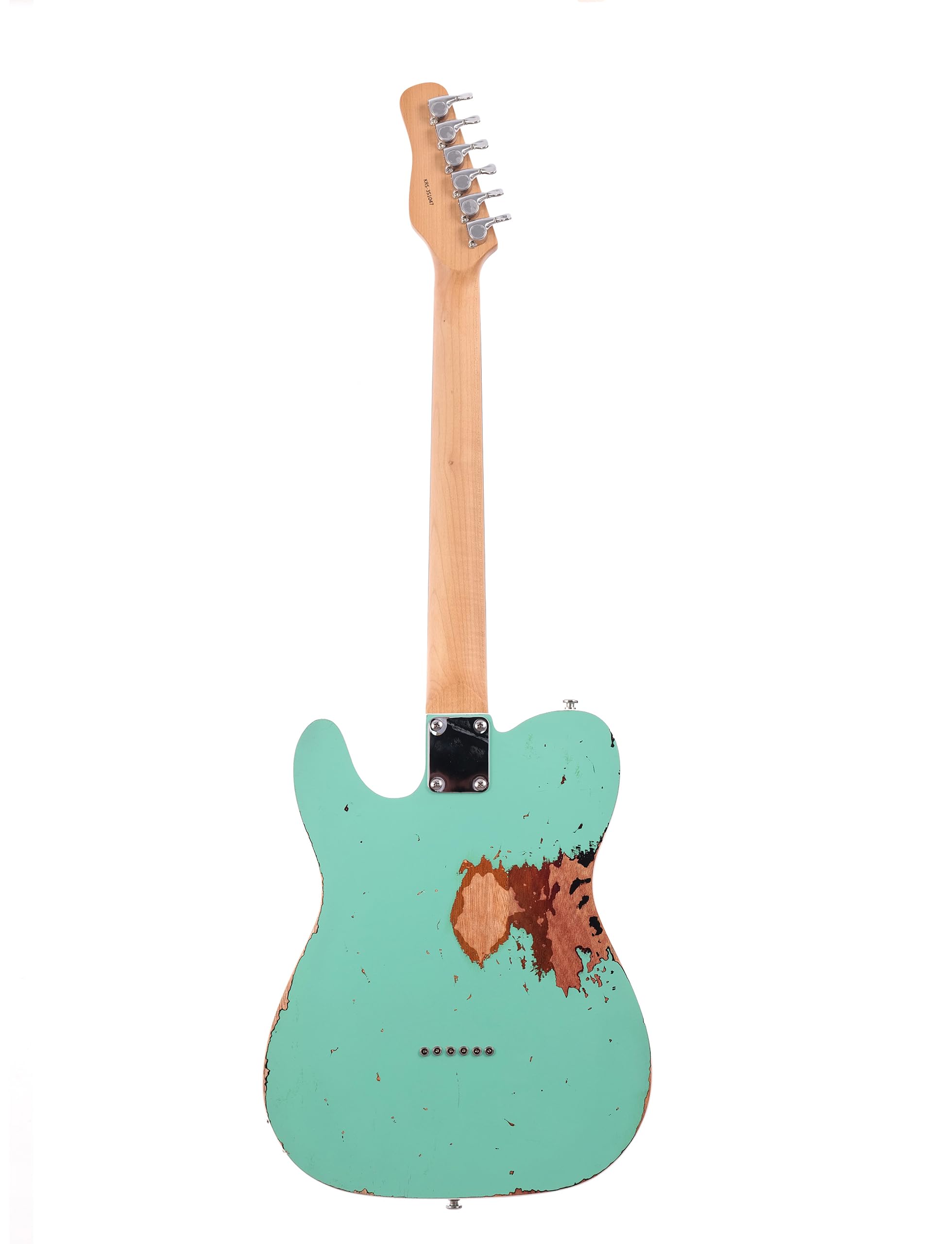 KGD Relic electric guitar mahogany body carbonized maple neck rosewood fretboard 6-string solidbody electric guitar S-S pickupsbrass barrel saddle bridge (Spectra Green)