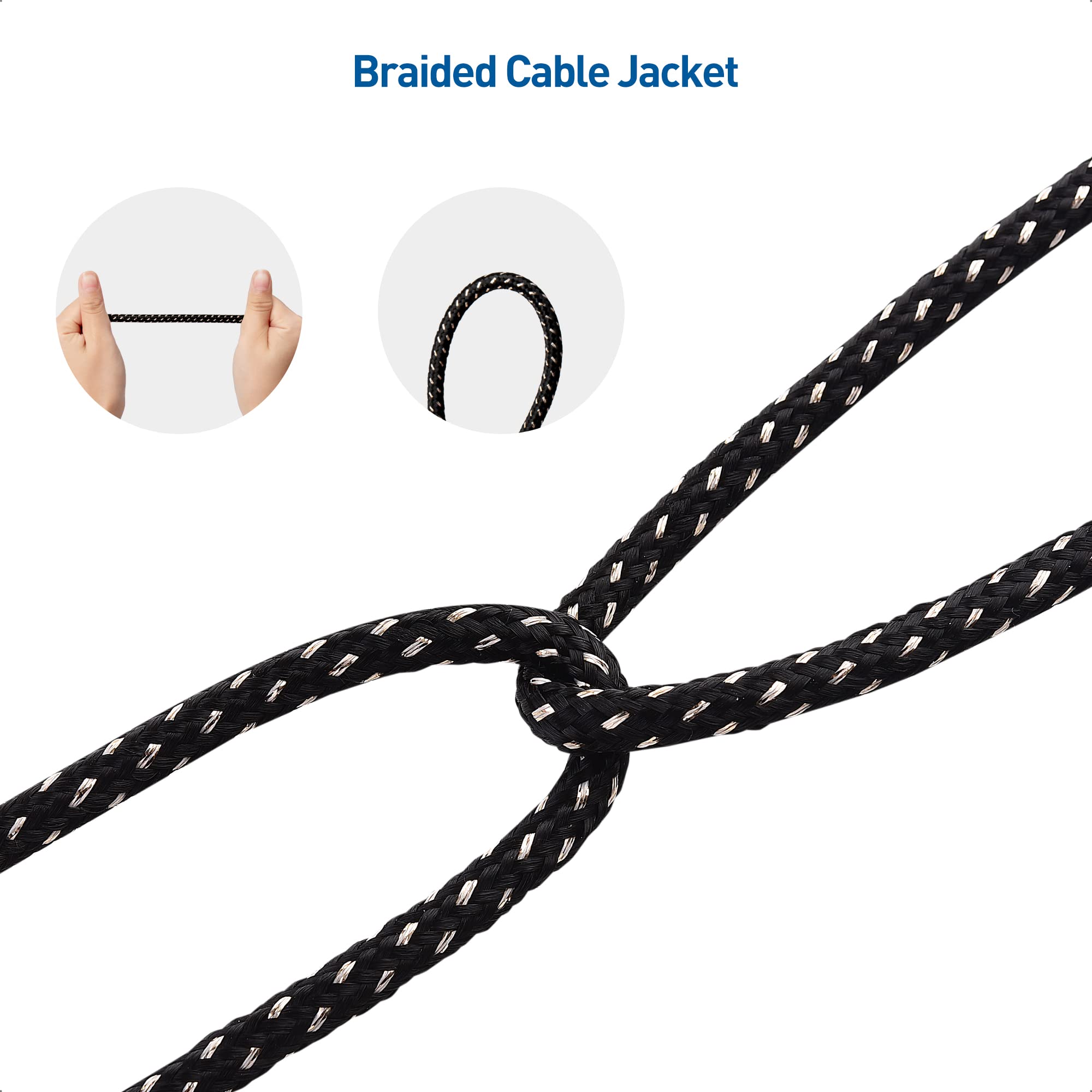 Cable Matters 8-Pack Braided Guitar Patch Cable, 6 Inches