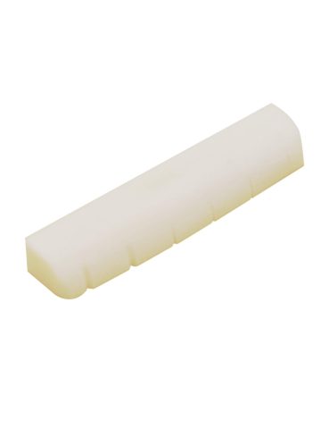 Metallor Bone Guitar Nut 6 String Pre-Slotted Top Nut 43mm x 9mm x 6mm White