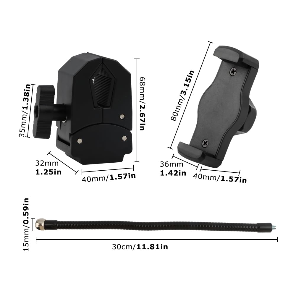Mic Stand Phone Holder,11.81″ Long Flexible Gooseneck Arm