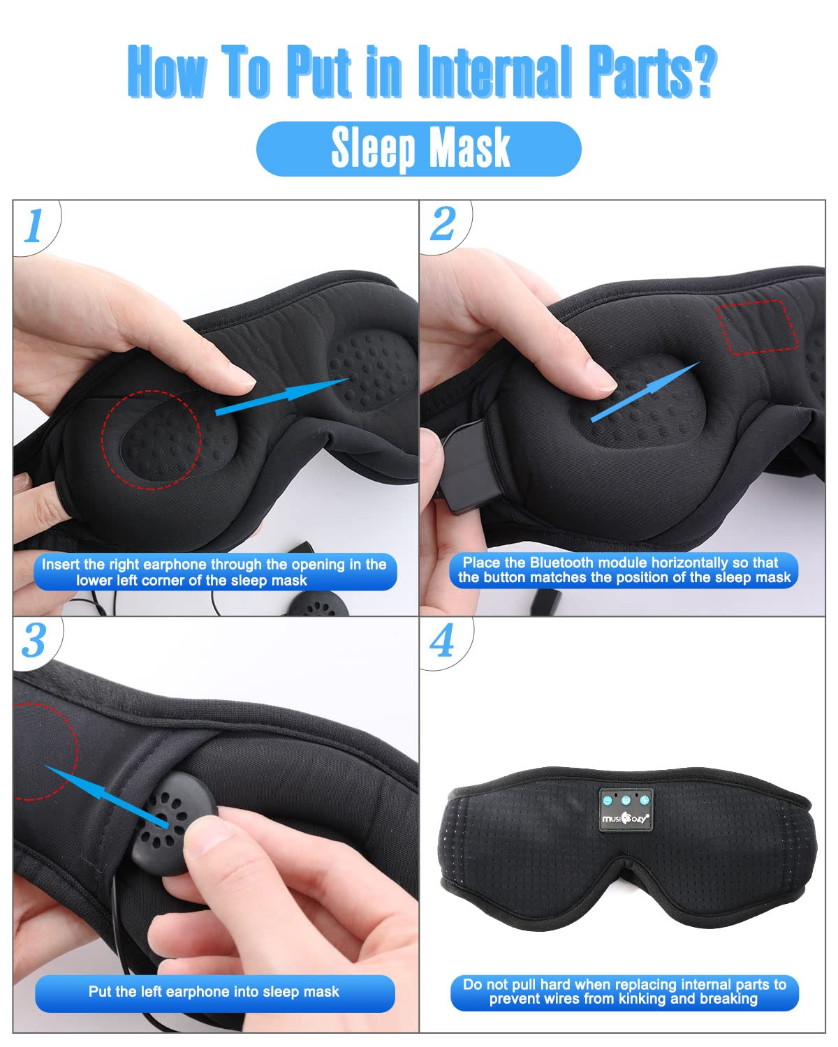 MUSICOZY Bluetooth 5.4 Module for Sleep Headphones Replacement