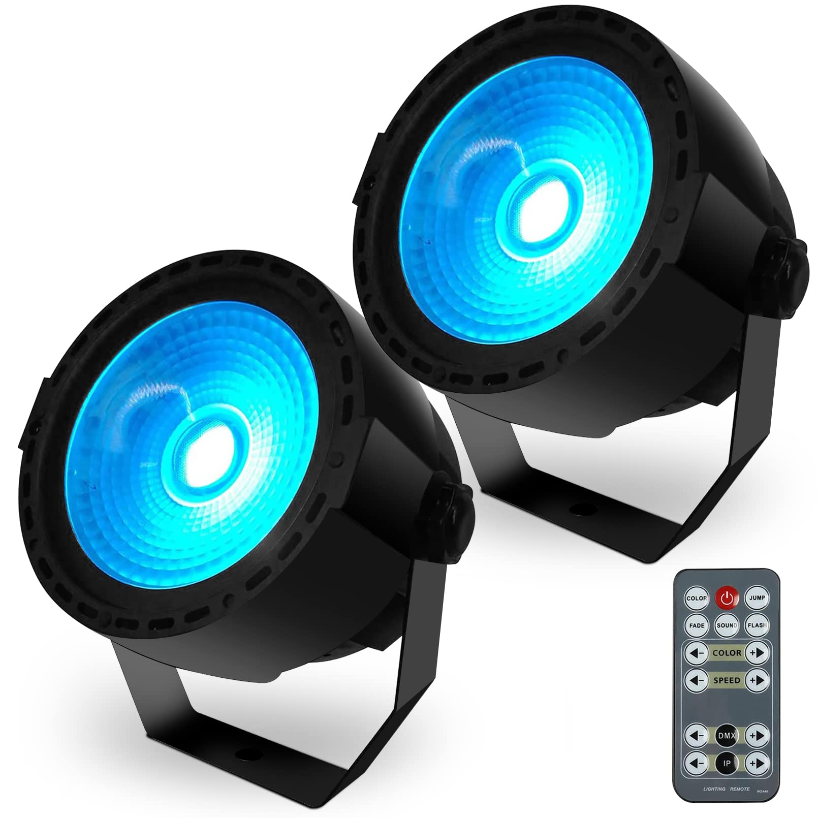 SHEHDS LED Par Stage Light 30W COB Wash Lights RGB 3in1-2 Pack