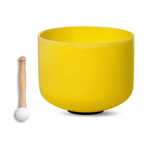 SOUNDELLO Crystal Singing Bowl 10 Inch Yellow E Note 432Hz