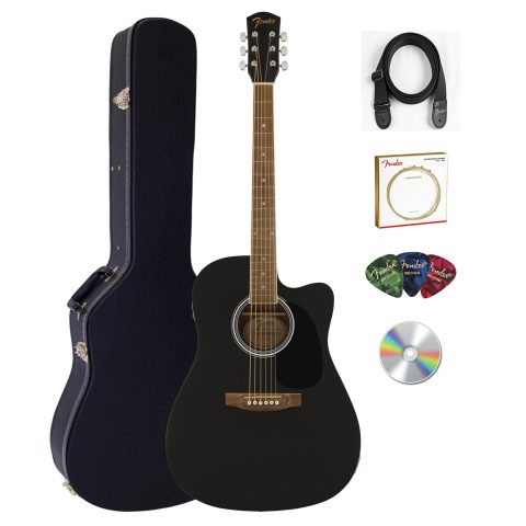 Fender FA-25CE Dreadnought Acoustic-Electric Guitar – Black