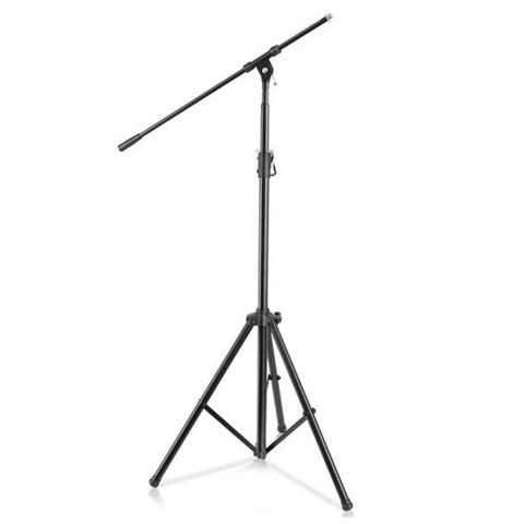 Pyle Heavy Duty Microphone Stand-Height Adjustable from 51.2” to 78.75” Inch High w/Extendable Telescoping Boom Arm 29.5” and Stable Tripod Base-Clutch in T-Bar Adjustment Point PMKS56