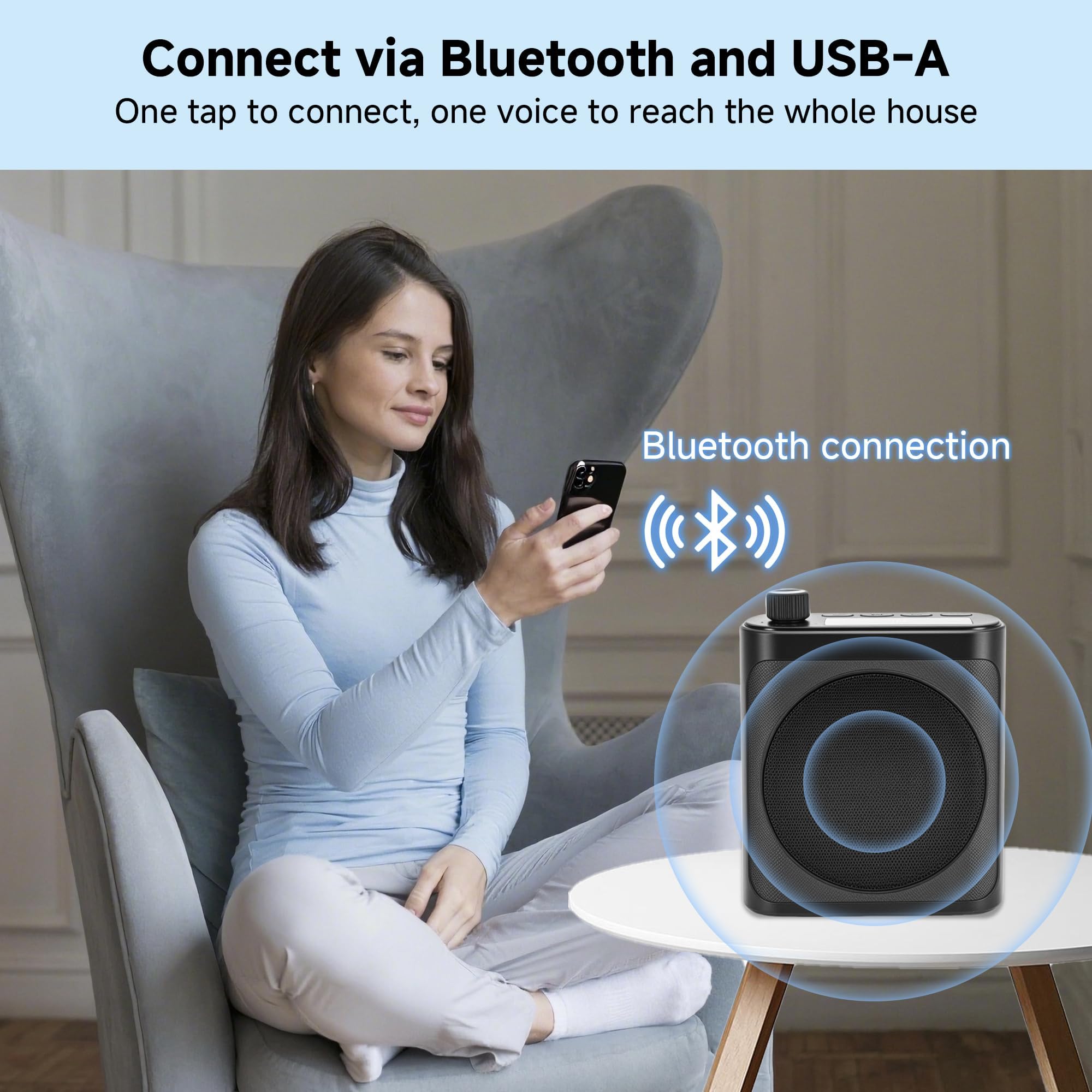 Sunnymark Voice Amplifier for Teachers with 2 Magnetic Wireless Microphones