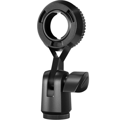 LUORNG Condenser Microphone Holder Standard Interface Thread Compatible with Stand Devices With 3/8 Conversion Nut Short Video Mic Clip Ferrule For 0.9-inch Portable Shockproof Microphone Stands