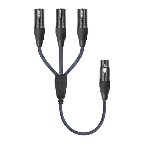 HUALEU 3-Pin XLR Female to 3 Male Y Splitter Cable,3 Way XLR Splitter Cable Balance 1 Female to 3 Male Audio Cable for Mixer Microphone- 2Feet