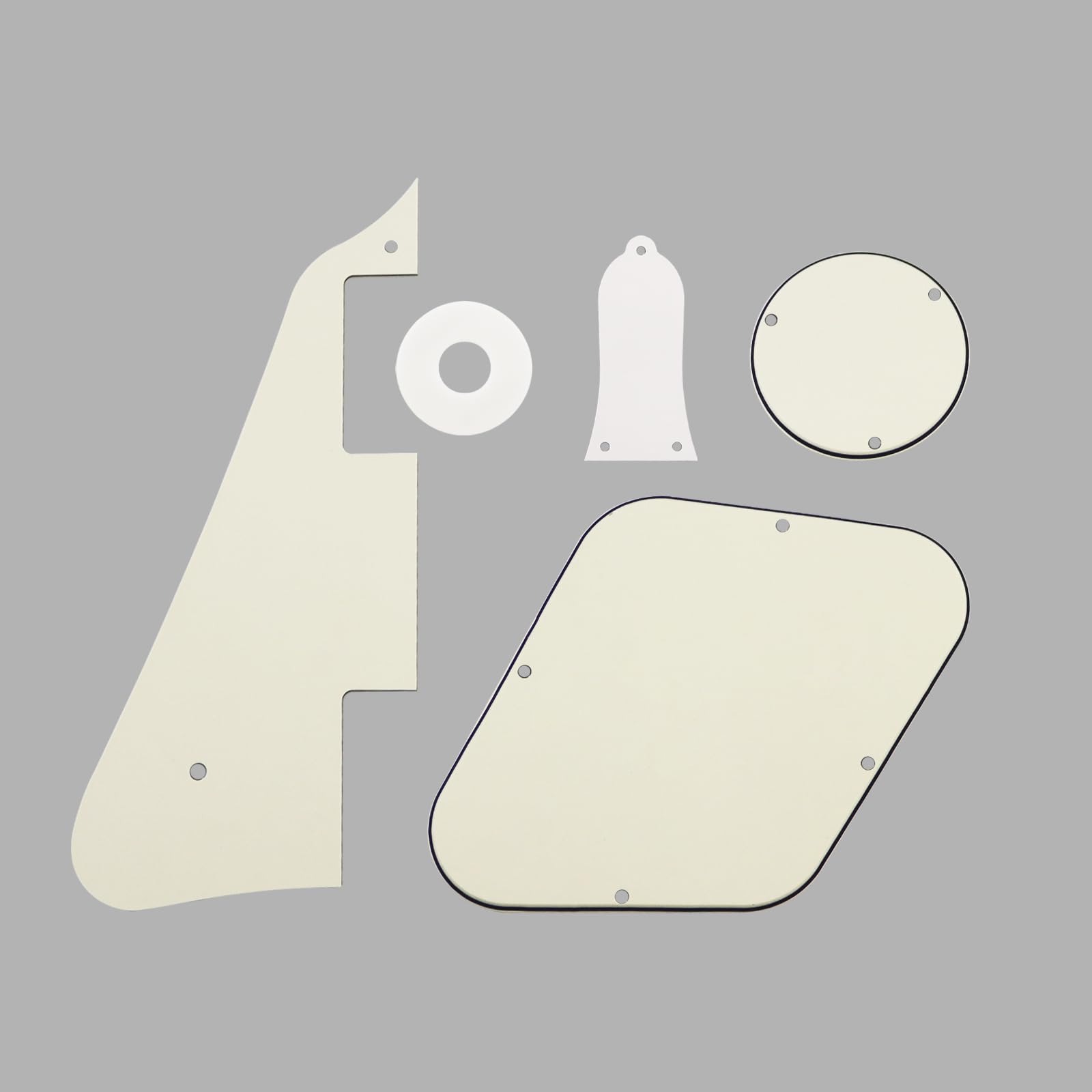 Phrilam Electric Guitar Pickguard Set for Gibson Les Paul, Ivory 3Ply