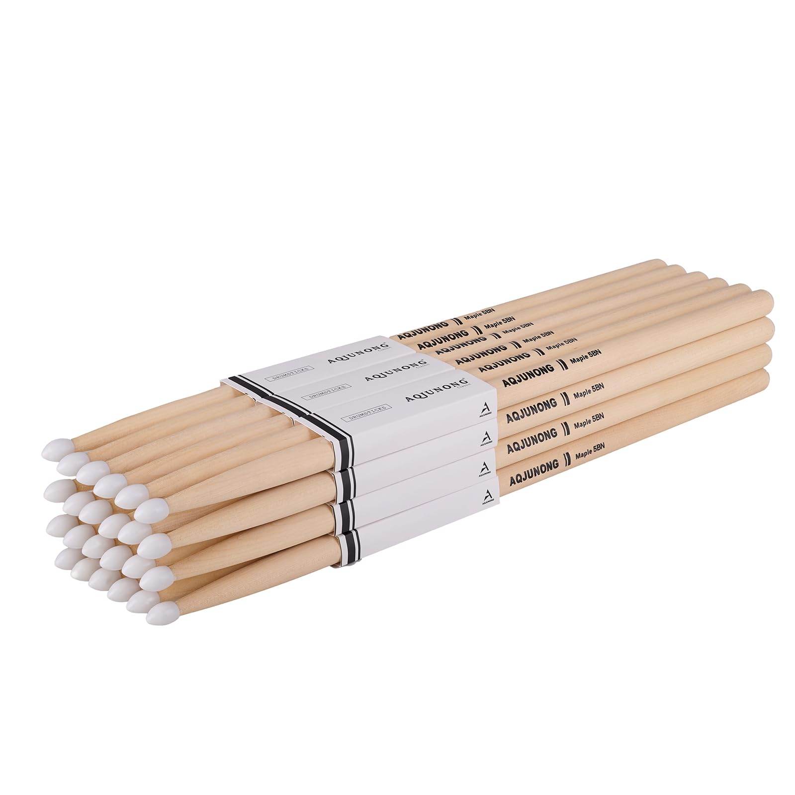 AQJUNONG Drum Sticks, Maple Wood 5B Drumsticks with Nylon Tip (12 Pairs)