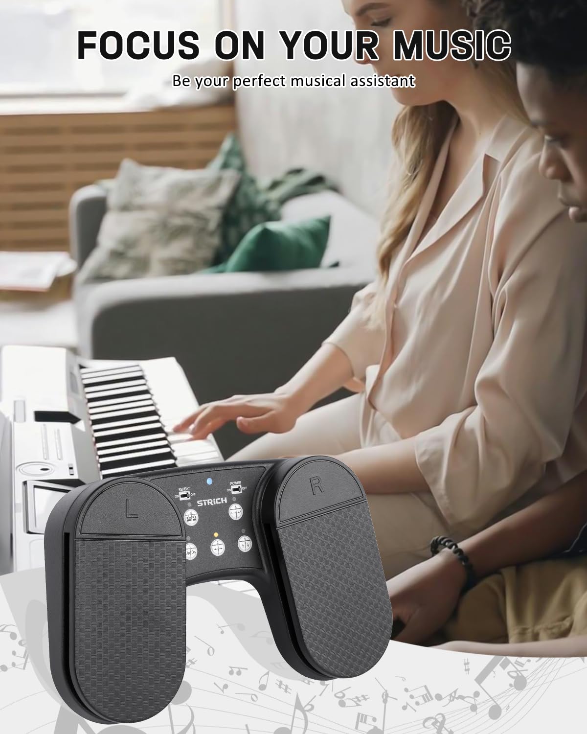 STRICH Wireless Page Turner Pedal for iPad, Rechargeable Foot Pedal, SPT-10