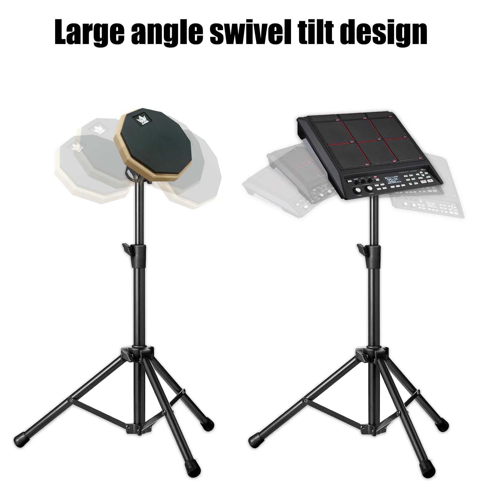 ULUOBO Electronic Drum Pad Stand for Percussion Sample Pads, Foldable, with Carry Bag (Black)