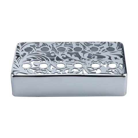 OVSAL Brass Electric Guitar Pickup Covers Chrome 52mm Pole Spcing 6 String Guitar Bridge Pickup Covers Humbucker Compatible with Les Paul Lp Electric Guitar Replacement Parts