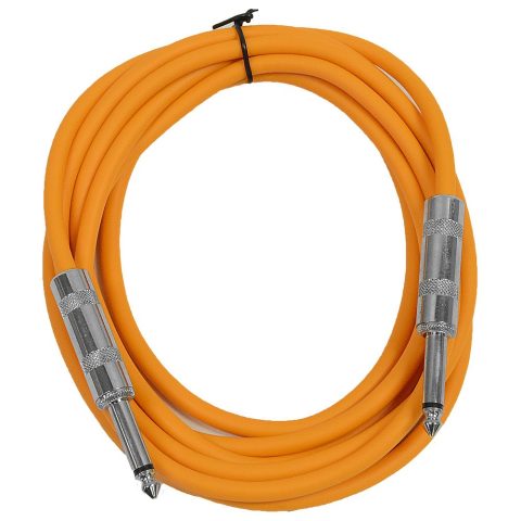 Seismic Audio Speakers Guitar Cables, TS ¼” Guitar Cables, Orange Colored, 10 Feet