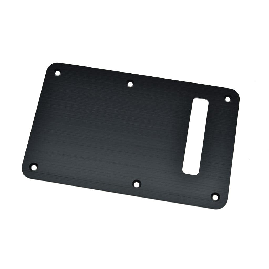 KAISH 6-Hole Metal Aluminum Anodized Modern Style ST/Strat Back Plate Tremolo Trem Cavity Cover for USA/Mexico Stratocaster/Strat Matte Black
