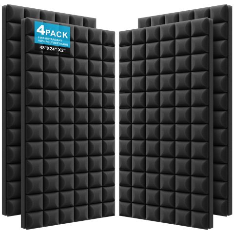 JBER 4Pack Acoustic Foam Panels, Mushroom Sound Proof Foam Panels for Walls