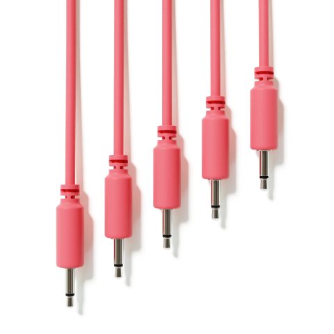 ExcelValley – 5-Pack – Mono Modular Patch Cables – TS 3.5mm 1/8″ Eurorack Synthesizer [Peach | 20 cm – 7.87″]