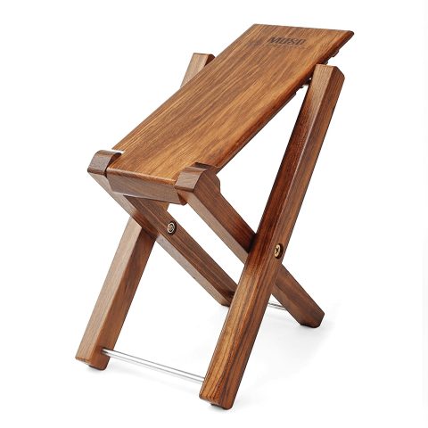 Muso Guitar Stool Foot Rest, Adjustable Foot Stool Folded Wooden Pedal,Pedicure Foot Stool Footrest 4 Level Suitable for Guitar (Zebra)