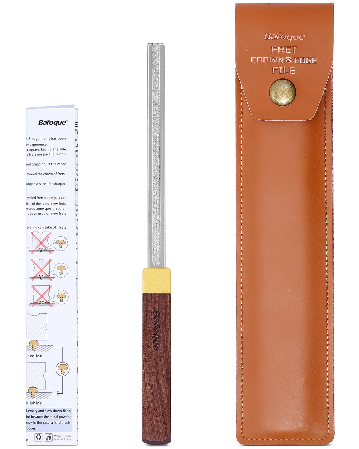 Baroque Diamond Fret Crowning File – 4th Gen Guitar Tool with 3 Radius Slot