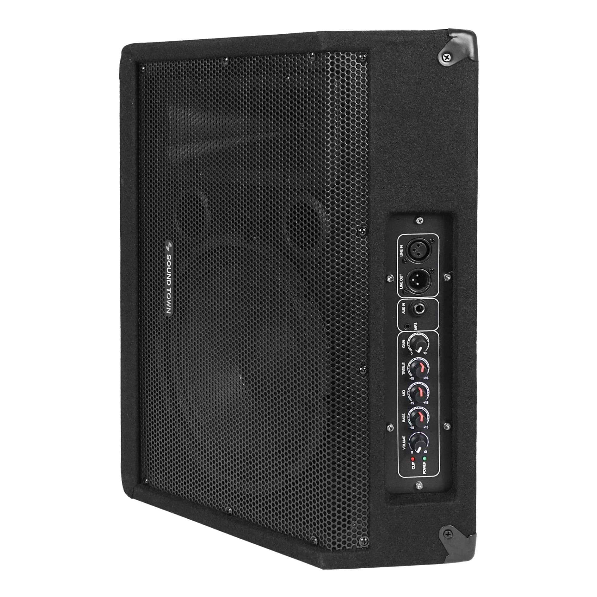 Sound Town Powered DJ PA Stage Monitor Speaker 10” 300W with Compression Driver for Live Sound, Bar, Church (METIS-10MPW)