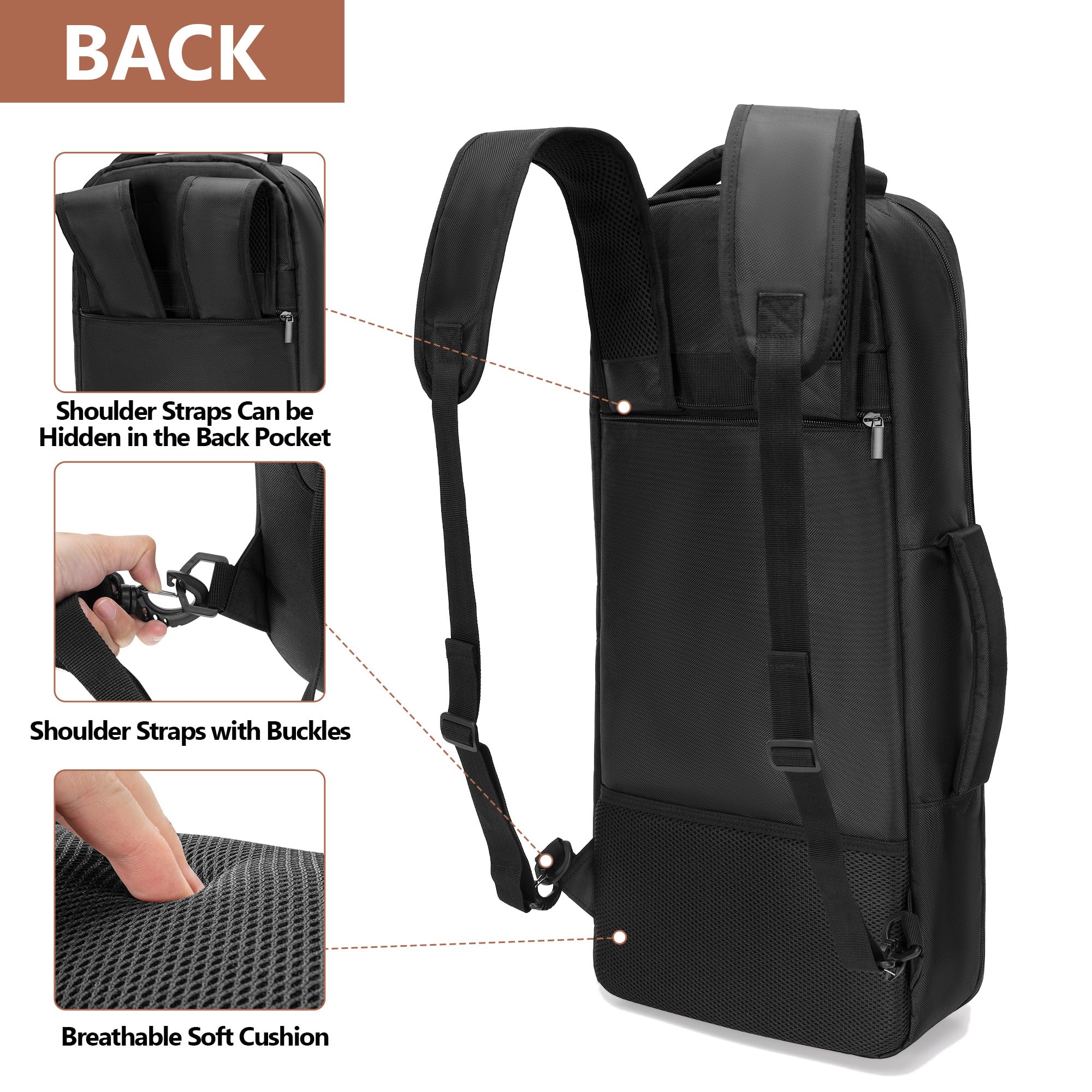 Rexmica Padded Alto Sax Case Gig Bag Backpack with Hidden Shoulder Strap