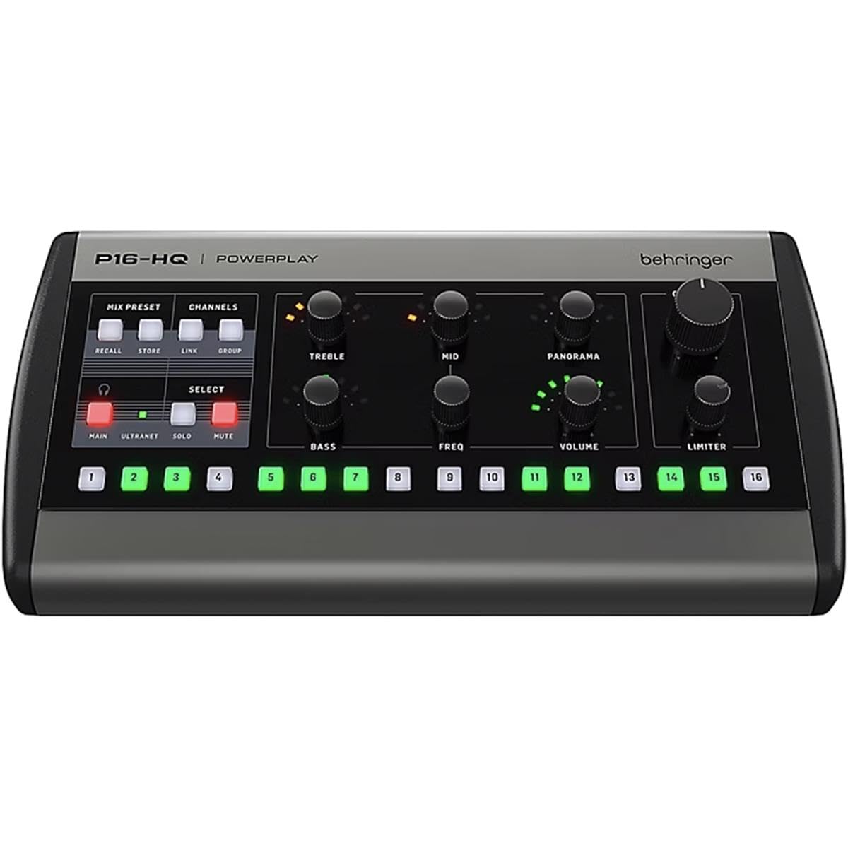 Behringer P16-HQ POWERPLAY 16-Channel Personal Monitoring Mixer, Bundle With Mounting Bracket