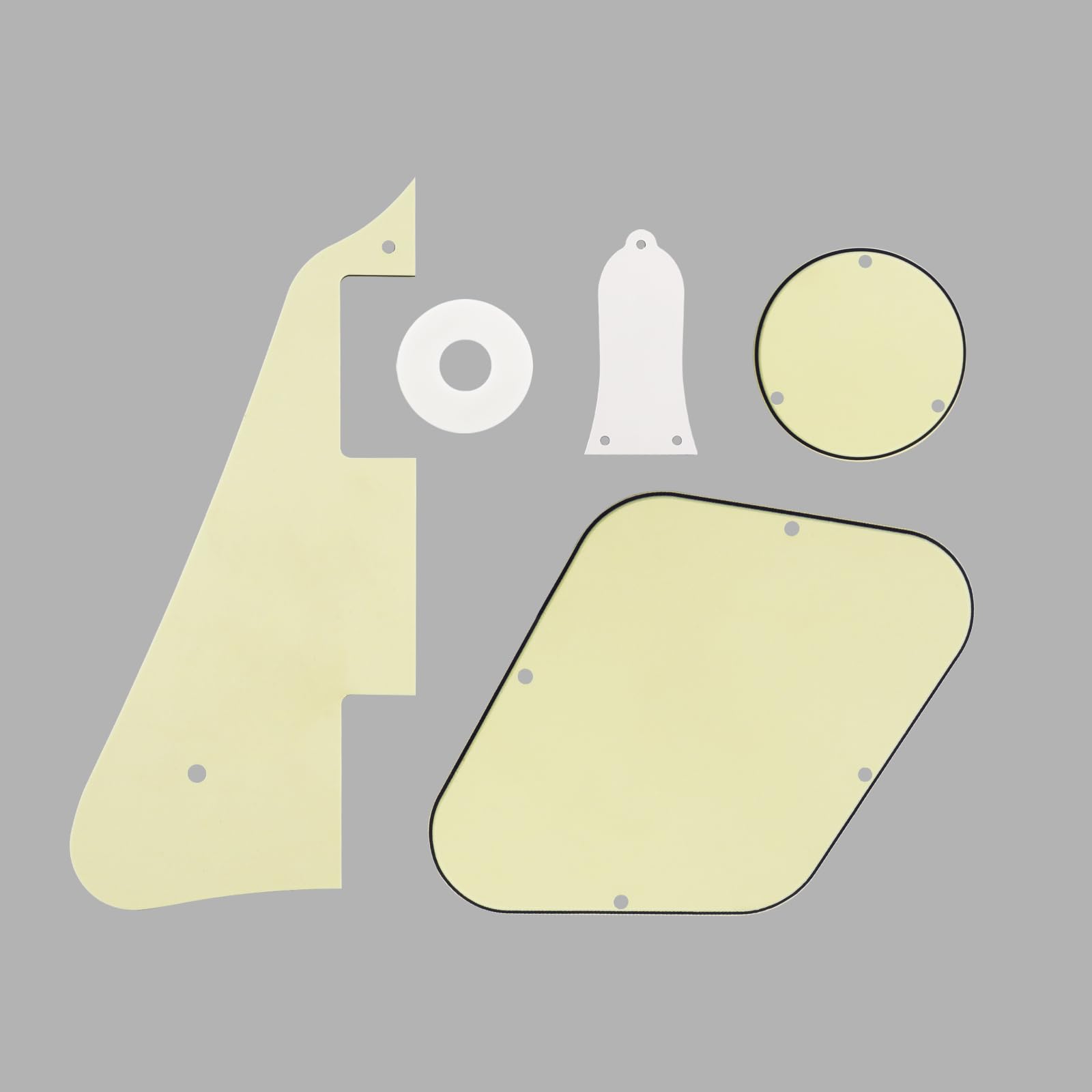 Phrilam Electric Guitar Pickguard Set for Gibson Les Paul, Aged Pearl 4Ply