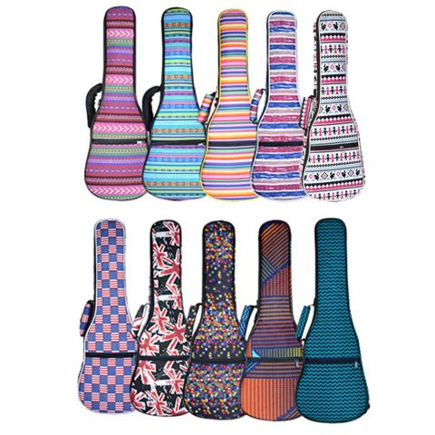 HOT SEAL 10MM Sponge Padding Waterproof Durable Colorful Conventional Ukulele Case Bag with Storage (26 Inch, Bohemia No.2)