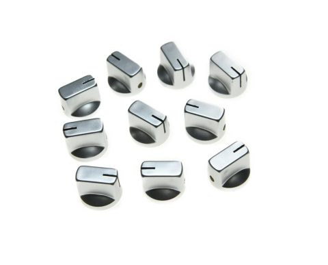 KAISH 10pcs Guitar AMP Effect Pedal Knobs Pointer Knob with Set Screw Silver