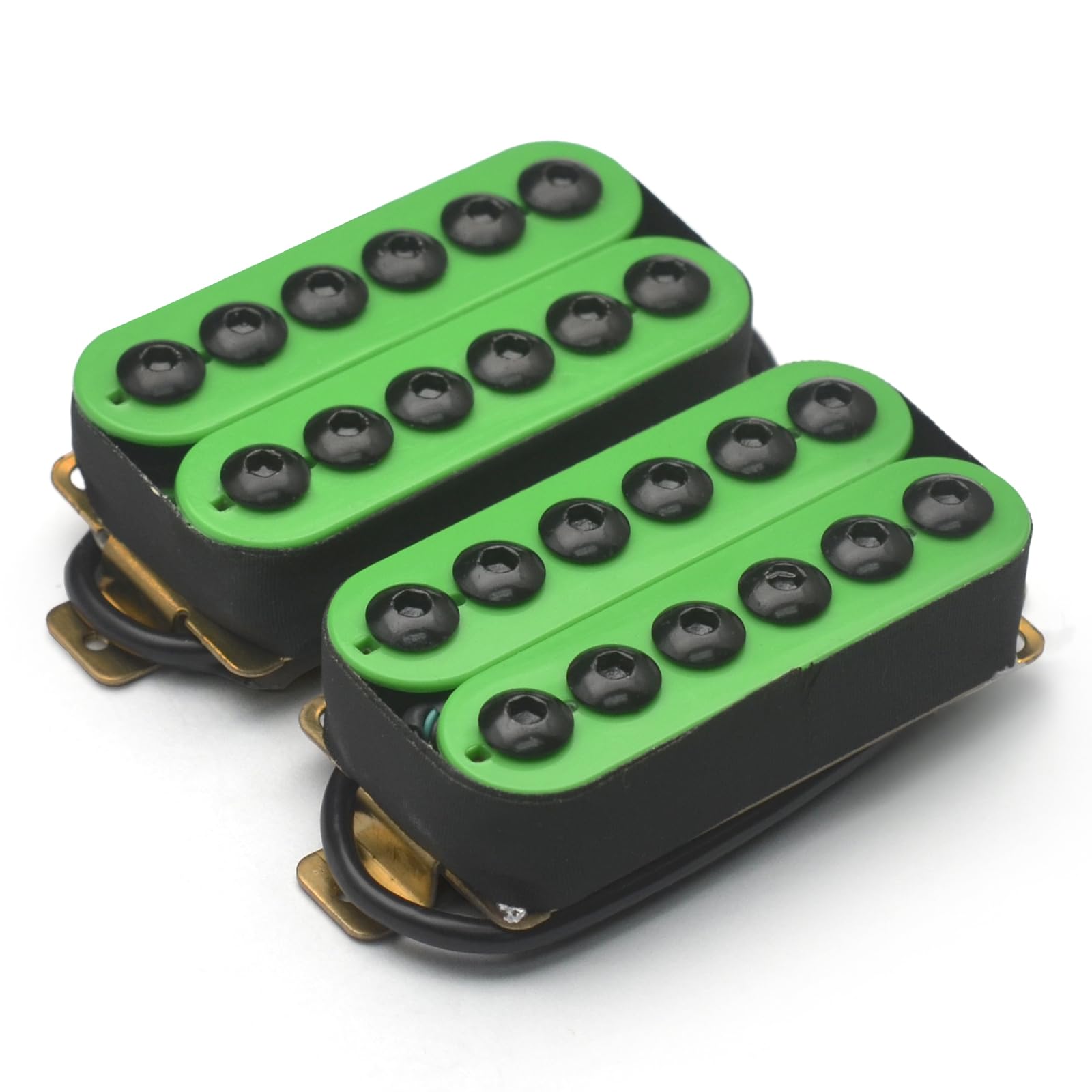 SAPHUE Adjustable Metal Double Coil Electric Guitar Pickups Humbucker Punk Neck/Bridge Pickup (Green)