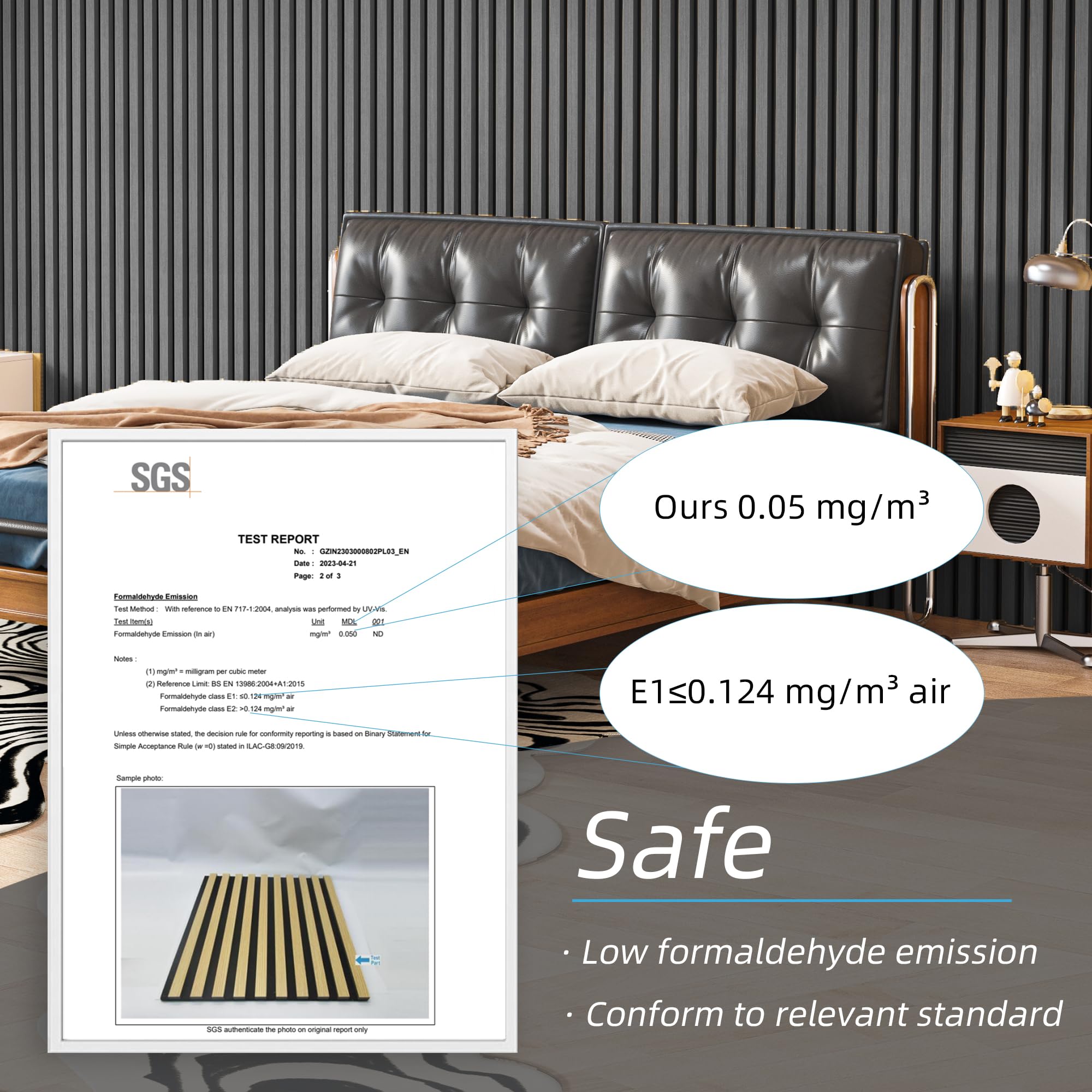 Art3d Acoustic Wood Slat Panels 94.5″x24″, 2-Pack, 31sq.ft, Matte Black