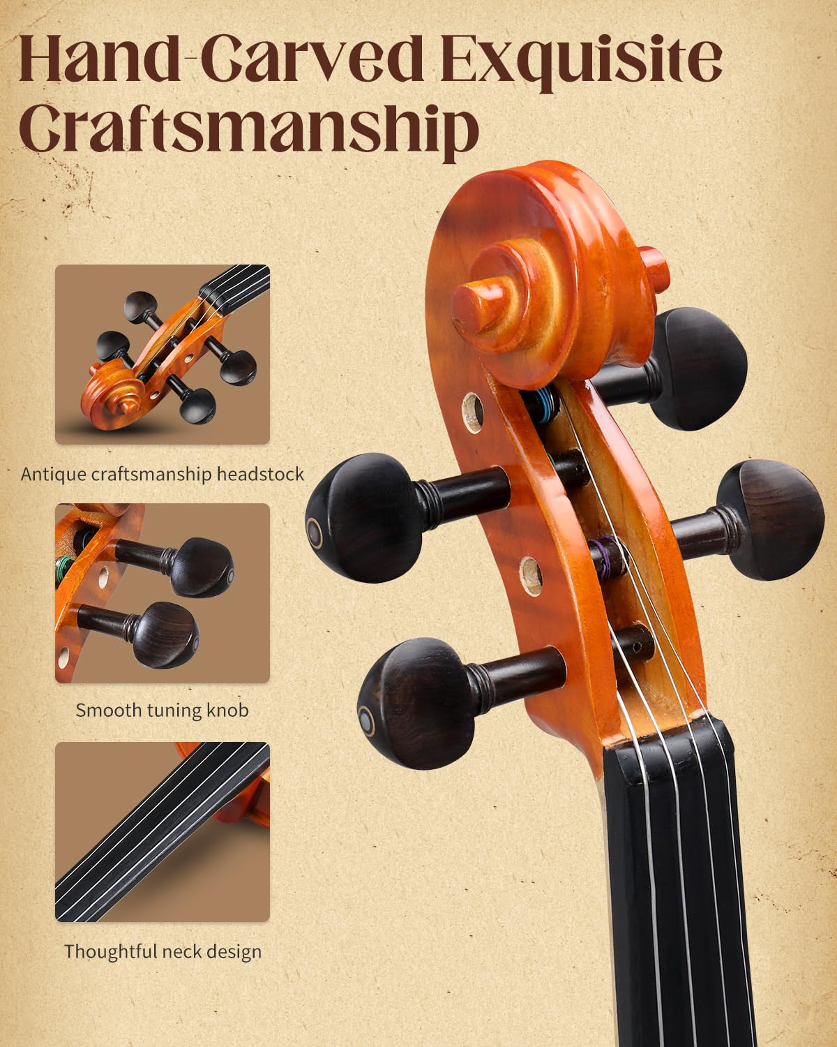 Ktaxon Violin 4/4 Full Size Set Acoustic Fiddle Complete Kit, Matte