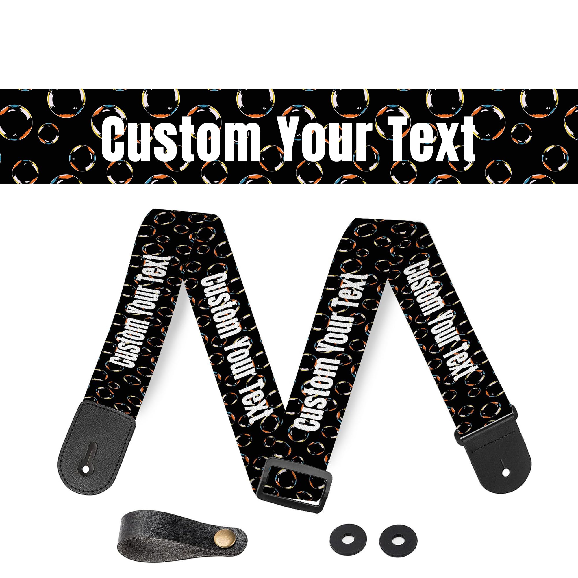 HSIAHOU Guitar Strap Electric Bass Guitar Straps Personalized Guitar Strap soap bubbles Strap