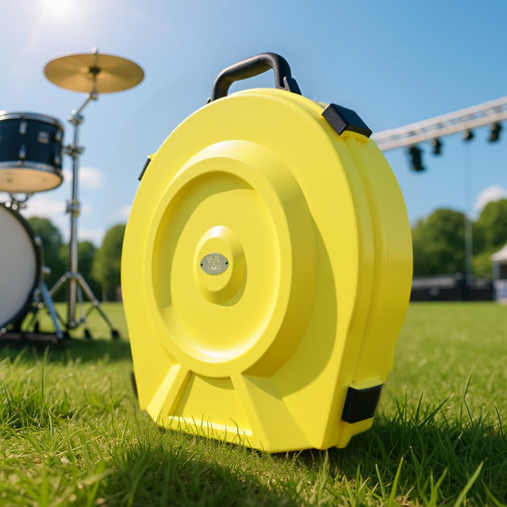 GORPANIX 22” Cymbal Case With Wheels, Rolling Cymbal Hard Case With Foam, Fits 10 × 21″ Cymbals, Design for Drum Cymbal, Cymbal Vault Upgrade Cymbal Bag, Tour Edition for Drummer