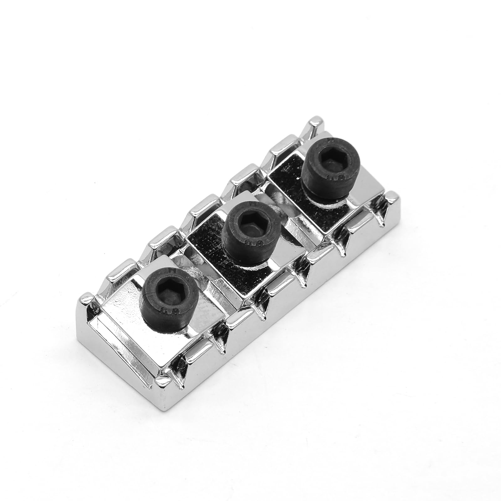 harpfeas 43mm Guitar Metal Locking Nut String Lock for Floyd Rose Style Electric Guitar Tremolo Double Lock System (Chrome)