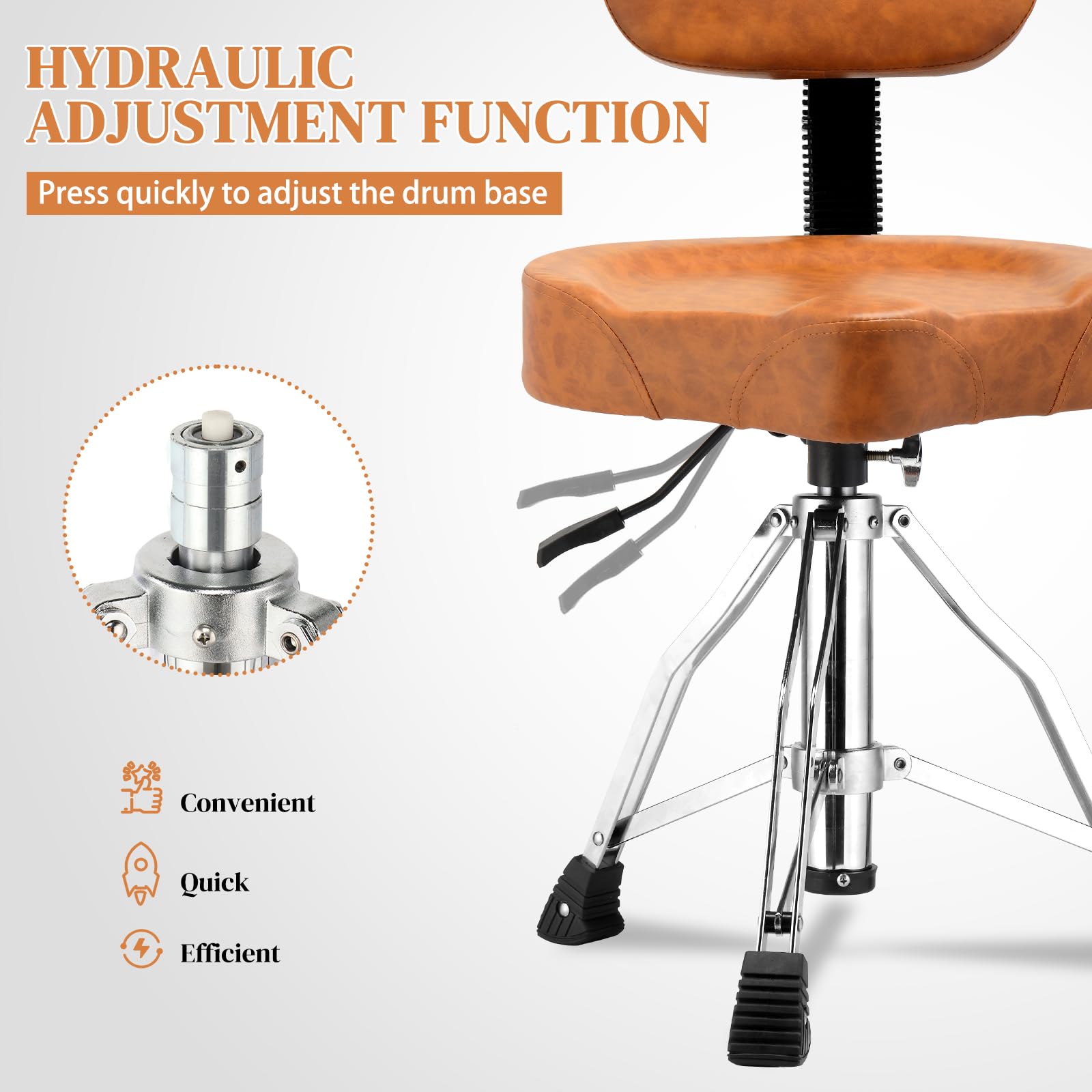 Ktaxon Drum Throne with Backrest with a Pair of Drum Sticks, Matte Brown