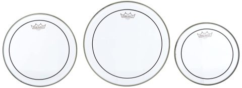 Remo PP-0920-PS Pinstripe Clear Tom Drumhead Pack – 10″, 12″ & 14″