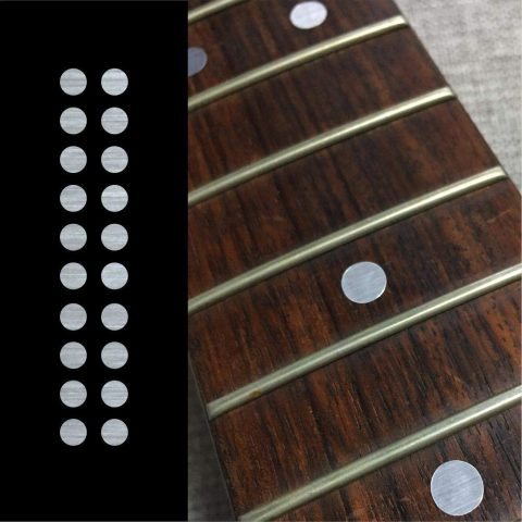 Inlaystickers 1/4″(6.35mm) Dot Fret Markers – Metallic