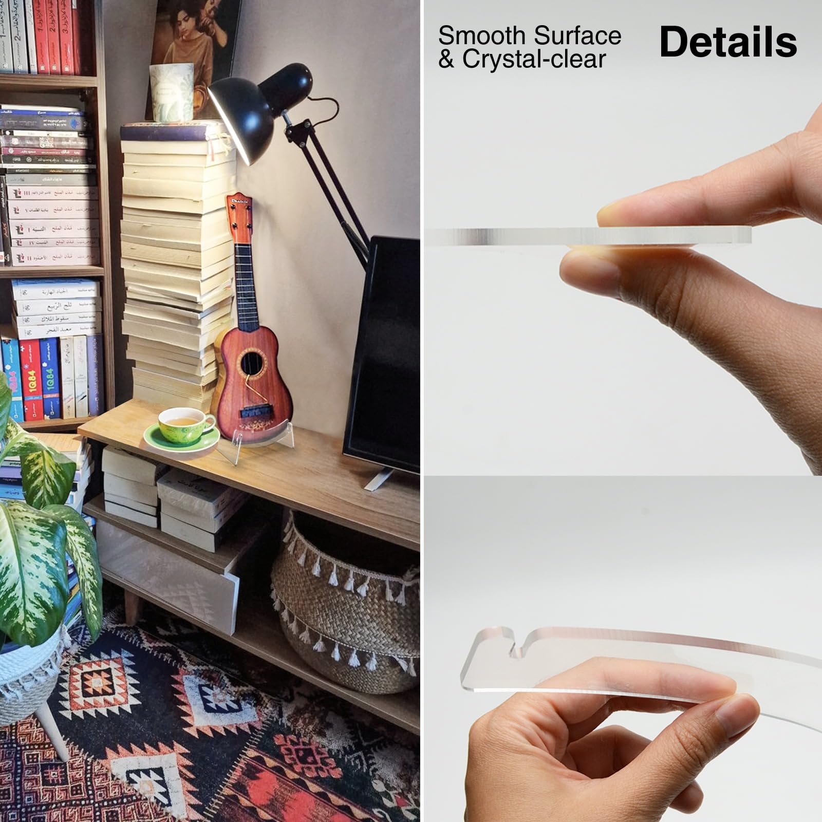 VLKAVIVA Transparent Ukulele Stand & Holder for Small Violin, Small Guitar