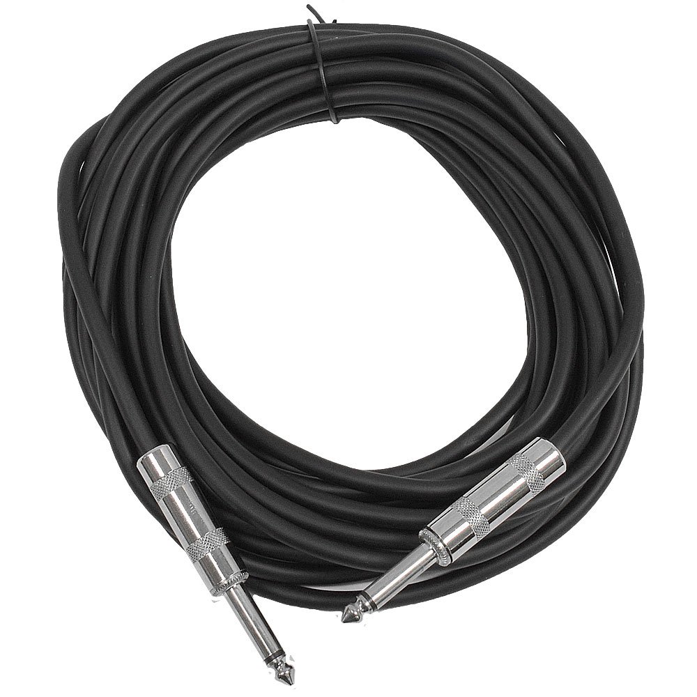 Seismic Audio – SASTSX-25 – 25 Foot TS 1/4″ Guitar, Instrument, or Patch Cable Black