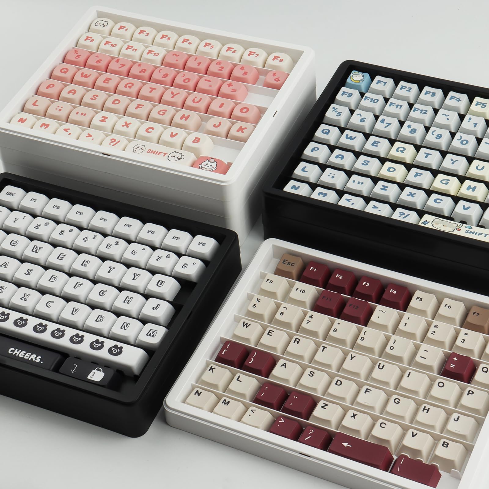 Hyekit Keycaps Storage Box, 4-Layer Dustproof Case with Visible Top Cover